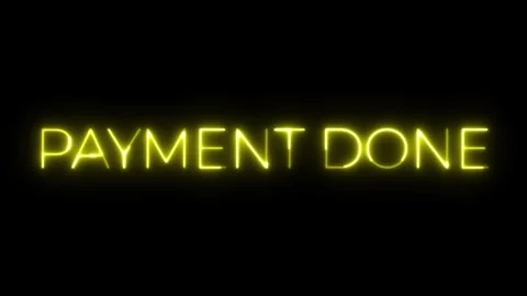 Neon Yellow Payment Done Confirmation Stock Footage 296045171