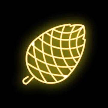 Neon yellow pineapple tropical fruit with black background Stock Illustration