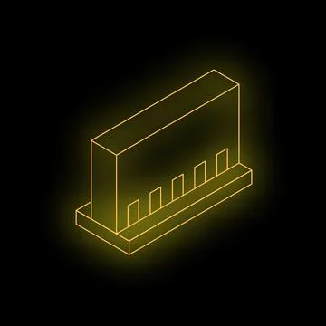 Neon yellow ram memory module lying on a motherboard Stock Illustration