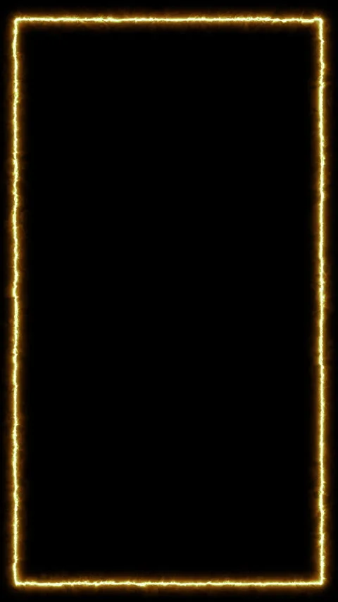 Neon Yellow Rectangular Frame On Black Backdrop 스톡 동영상 303933056