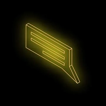 Neon yellow speech bubble isometric chatting concept Illustrazione stock