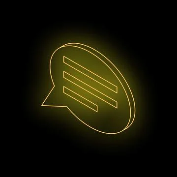 Neon yellow speech bubble showing ongoing conversation on black background Stock Illustration