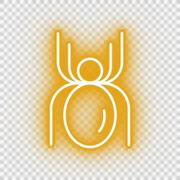 Neon yellow spider icon Stock Illustration