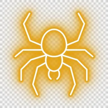 Neon yellow spider icon Stock Illustration