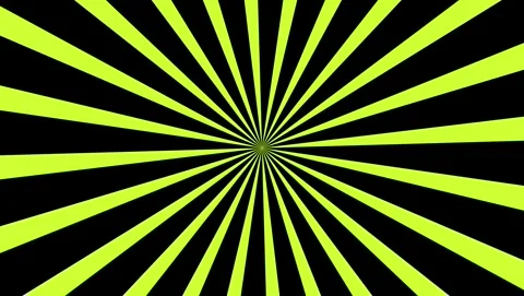 Neon Yellow Sunburst Pattern on Black Background radial Video stock 317452898