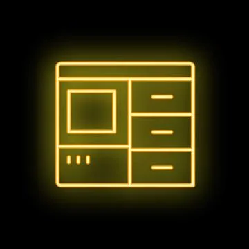 Neon yellow website design layout structure icon graphic イラスト素材