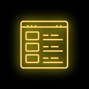 Neon yellow website interface symbol on a black background 스톡 일러스트