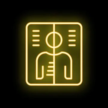 Neon yellow x ray image on a black background 스톡 일러스트