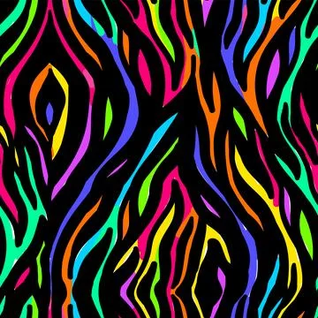 Neon Zebra Skin Seamless Pattern Illustrazione stock
