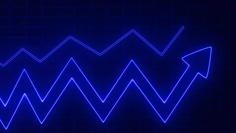 Neon Zigzag Line Graph with Upward Trend, Financial Chart Animation with Ne.. 스톡 동영상 318108628