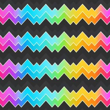 Neon zigzag seamless pattern. Stock Illustration