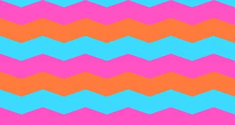 Neon zigzag split-complementary pattern against dark backdrop Stock Illustration