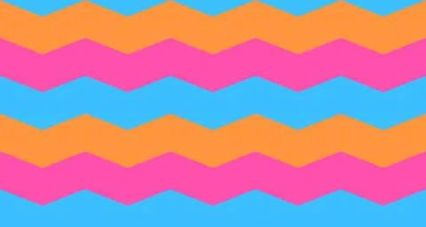 Neon zigzag split-complementary pattern against dark backdrop Stock Illustration