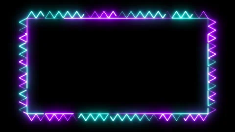 Neon zikzag frame 4k Stock Footage 244136870