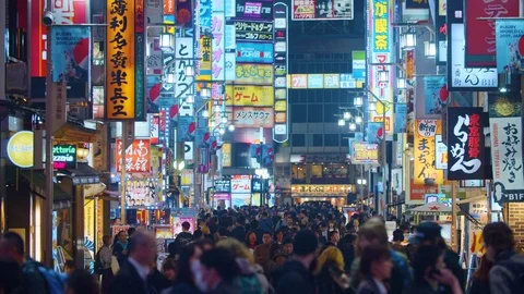 Neons and crowd in Kabukicho Stock Footage 119750807
