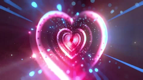 Neons Lights  Romantics Red Loves Glowing  Hearts Tunnels Backgrounds 스톡 동영상 262712705