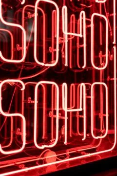 Neonsohosign-4 Stockfoto's