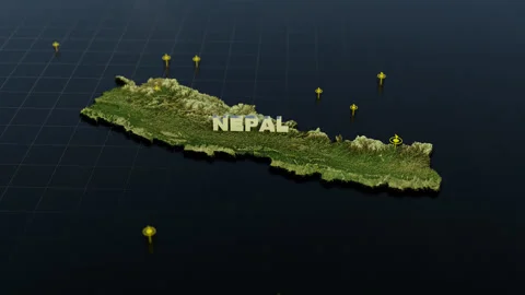 Nepal 3D Map With Animation Stock Footage 308877015