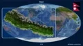 Nepal - 3D tube zoom (Mollweide projection). Satellite 4k or 4k+ Resolution