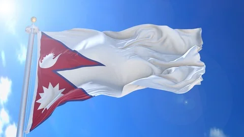 Nepal animated flag pack in 3D and green screen Stock Footage 119932447