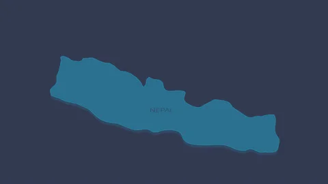 Nepal animated map with alpha channel. | Stock Video | Pond5