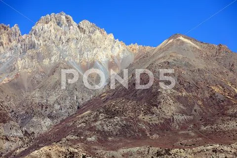 Nepal arid mountains Stock Photos