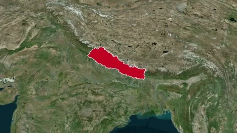 Nepal Border Highlighted on Global Map Animation 4K 库存影片 330383409