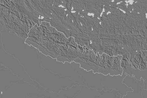 Nepal borders. Bilevel Stock Illustration
