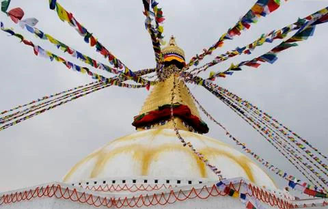 Nepal. The Buddha's stupa. Stock Photos