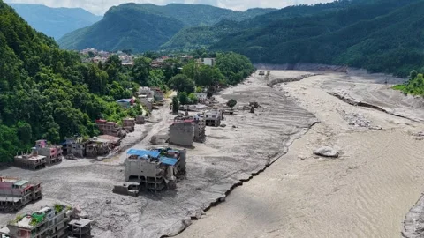 Nepal-China floods Stock Footage 344031892