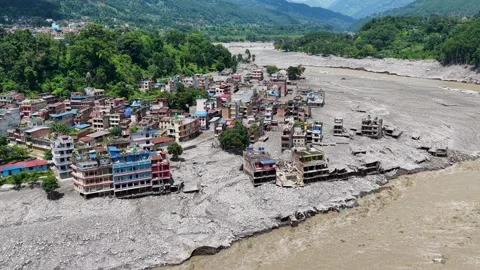 Nepal-China floods Stock Footage 344032237