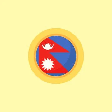 Nepal - Circular Flag Stock Illustration
