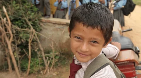 Nepal Countryside Boy MS 2 스톡 동영상 8680145