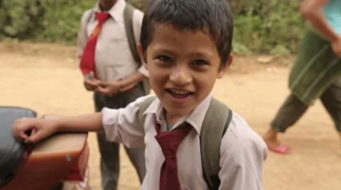 Nepal Countryside Boy MS Video stock 8680155