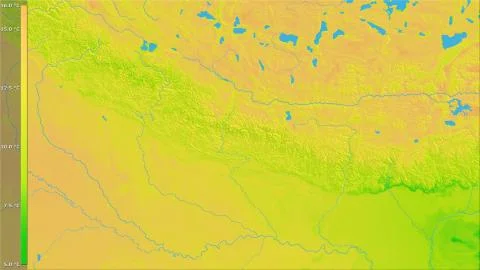 Nepal, diurnal range - raw data Stock Illustration