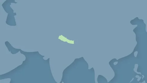 Nepal Emerging from World Map Animation Himalayan Region Geography Stock Footage 340557500