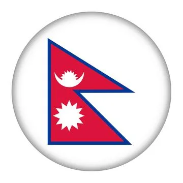 Nepal flag button 3d illustration with clipping path Stock Illustration