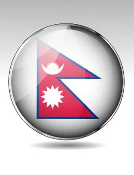 Nepal flag button Stock Illustration