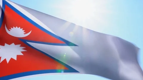 Nepal Flag Flapping Stock Footage 118957699