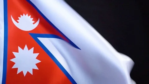 Nepal Flag Flapping Stock Footage 118970212