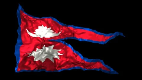 Nepal flag Stock Footage 110824665