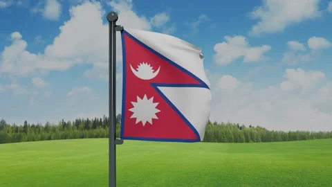 Nepal Flag Stock Footage 153255077