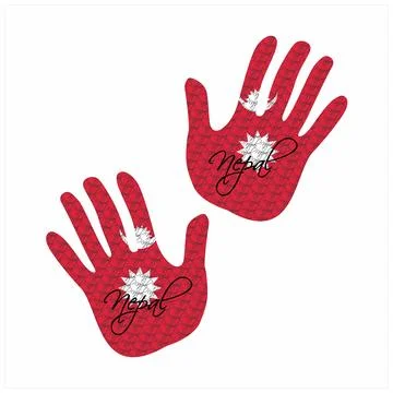 Nepal flag hand vector Stock Illustration