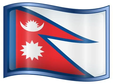 Nepal flag icon. Stock Illustration