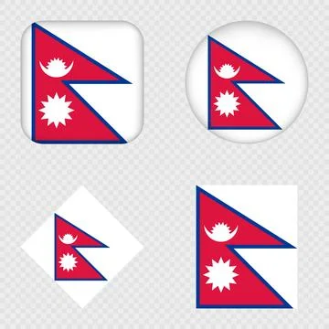 Nepal Flag Icons Pack. Vector illustration. Stock Illustration