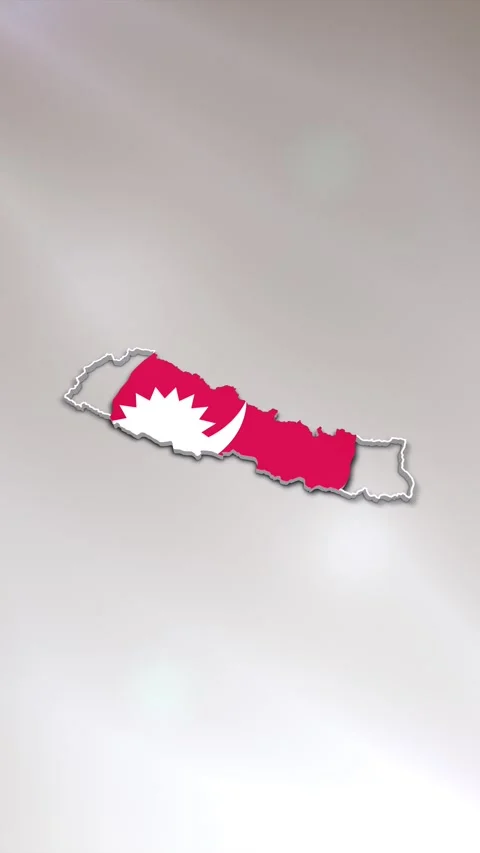 Nepal Flag on Map 스톡 동영상 278174043