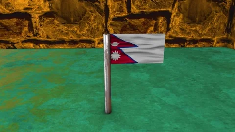 Nepal Flag Post - Dolly Shot Video stock 270778529