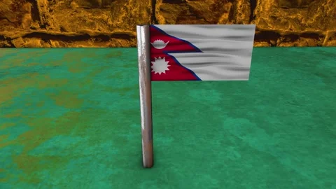 Nepal Flag Post - Upwards Shot Video stock 270779277