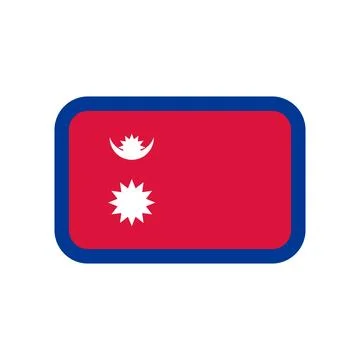 Nepal Flag Rounded Badge Icon Stock Illustration