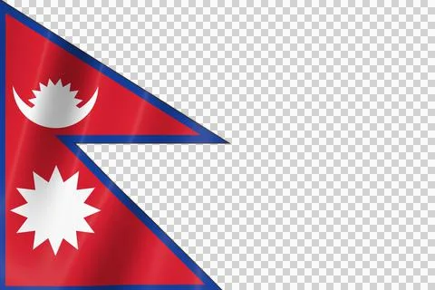 Nepal flag of silk-3D panoramic  illustration Ilustração Stock